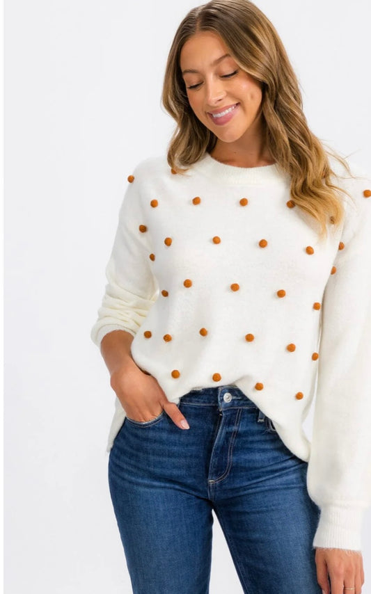 Maddie Pom Pom Pullover Sweater